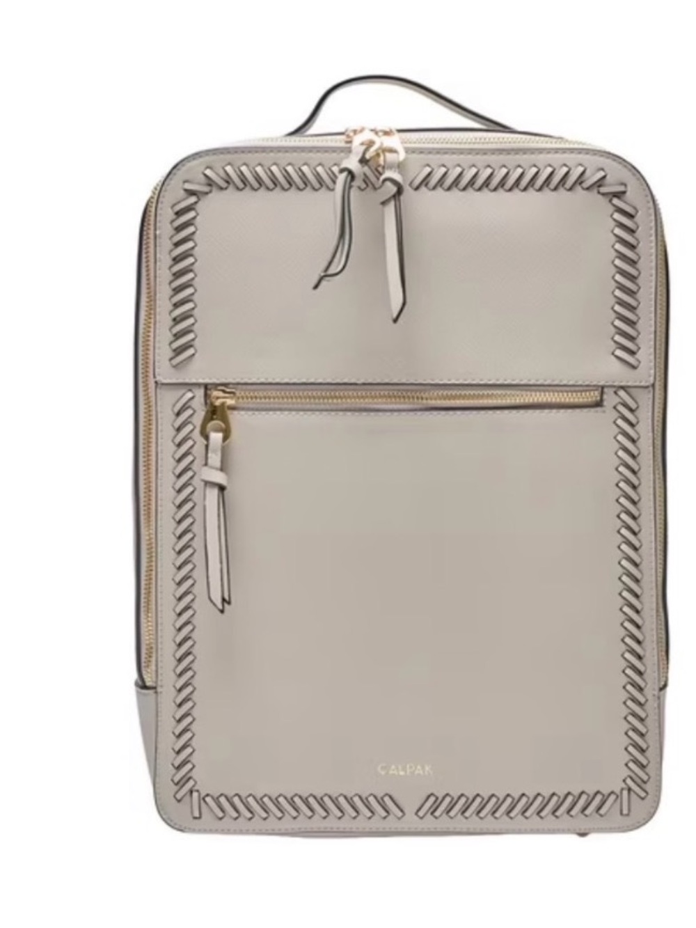 CALPAK Ivory Woven-Trim Backpack